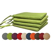 chilly pilley Coussin De Jardin Set De Coussins De Chaises De Jardin Coussin De Siège Salon Chambre Plusieures Couleurs (Set: 4 Oreiller, Vert)