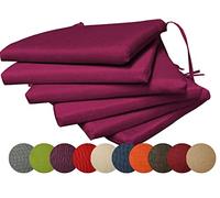 chilly pilley Coussin De Jardin Set De Coussins De Chaises De Jardin Coussin De Siège Salon Chambre Plusieures Couleurs (Set: 6 Oreiller, Violet)