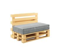 chilly pilley® Coussin de Palette Coussinets de Palette en Corde pour palettes UE - Housse Amovible - Coussin d'assise - Coussin de Dossier (Coussin d'assise 120x60, Argent)