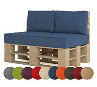 chilly pilley Coussin De Palette EU Coussin D'assise Dossier Mousse Froide Flocons De Mousse Rembourrage Plusieurs Tailles Et Couleurs (3er Set, Bleu)