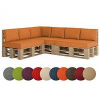 chilly pilley Coussin De Palette EU Coussin D'assise Dossier Mousse Froide Flocons De Mousse Rembourrage Plusieurs Tailles Et Couleurs (10er Set, Orange)