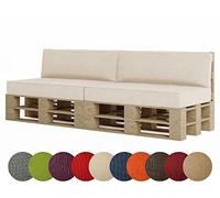 chilly pilley Coussin De Palette EU Coussin D'assise Dossier Mousse Froide Flocons De Mousse Rembourrage Plusieurs Tailles Et Couleurs (4er Set, Crème)