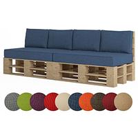 chilly pilley Coussin De Palette EU Coussin D'assise Dossier Mousse Froide Flocons De Mousse Rembourrage Plusieurs Tailles Et Couleurs (6er Set, Bleu)