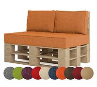 chilly pilley Coussin De Palette EU Coussin D'assise Dossier Mousse Froide Flocons De Mousse Rembourrage Plusieurs Tailles Et Couleurs (3er Set, Orange)