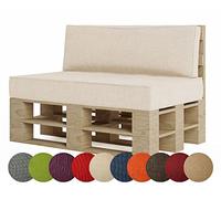 chilly pilley Coussin De Palette EU Coussin D'assise Dossier Mousse Froide Flocons De Mousse Rembourrage Plusieurs Tailles Et Couleurs (2er Set, Crème)