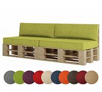 chilly pilley Coussin De Palette EU Coussin D'assise Dossier Mousse Froide Flocons De Mousse Rembourrage Plusieurs Tailles Et Couleurs (4er Set, Vert)