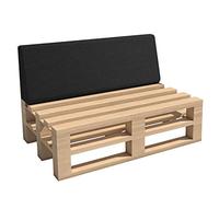 chilly pilley Coussin De Palette EU Coussin De Jardin Intérieur Extérieur Lavable Amovible Coussin De Siège Coussin De Dos (Coussin De Dos 120x40x10/20, Noir)