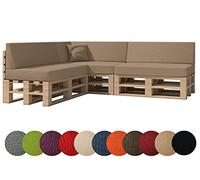 chilly pilley Coussin De Palette EU Coussin De Jardin Intérieur Extérieur Lavable Amovible Coussin De Siège Coussin De Dos (8er Set, Cappuccino)