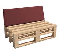 chilly pilley Coussin De Palette EU Coussin De Jardin Intérieur Extérieur Lavable Amovible Coussin De Siège Coussin De Dos (Coussin De Dos 120x40x10/20, Rouge Foncé)