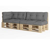 chilly pilley Coussin De Palette EU Flocons De Mousse pour Meublespalette Dossier De Canapé Coussin De Siège Coussin Latéral Ensemble Coussins Nombreuses (5er Set Gris)