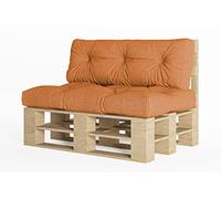 chilly pilley Coussin De Palette EU Flocons De Mousse pour Meublespalette Dossier De Canapé Coussin De Siège Coussin Latéral Ensemble Coussins Nombreuses (2er Set Orange)