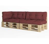 chilly pilley Coussin De Palette EU Flocons De Mousse pour Meublespalette Dossier De Canapé Coussin De Siège Coussin Latéral Ensemble Coussins Nombreuses (5er Set Rouge Foncé)