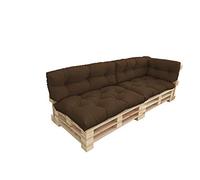 chilly pilley Coussin De Palette EU Imperméable Coussin De Jardin Imperméable Flocons De Mousse Plusieurs Tailles Et Couleurs (Set 5 ER. Marron)