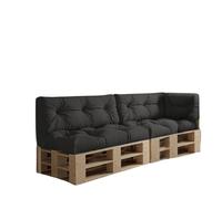 chilly pilley Coussin De Palette EU Imperméable Coussin De Jardin Imperméable Flocons De Mousse Plusieurs Tailles Et Couleurs (Set 5 ER. Noir)