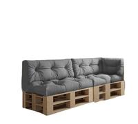 chilly pilley Coussin De Palette EU Imperméable Coussin De Jardin Imperméable Flocons De Mousse Plusieurs Tailles Et Couleurs (Set 5 ER. Argent)