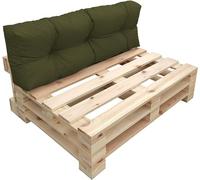 chilly pilley Coussin De Palette EU Imperméable Coussin De Jardin Imperméable Flocons De Mousse Plusieurs Tailles Et Couleurs (Coussin De Dos 120 x 40. Vert Foncé)