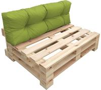 chilly pilley Coussin De Palette EU Imperméable Coussin De Jardin Imperméable Flocons De Mousse Plusieurs Tailles Et Couleurs (Coussin De Dos 120 x 40. Vert)