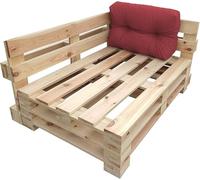 chilly pilley Coussin De Palette EU Imperméable Coussin De Jardin Imperméable Flocons De Mousse Plusieurs Tailles Et Couleurs (Coussins Latéraux 65 x 50. Rouge Foncé)