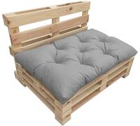 chilly pilley Coussin De Palette EU Imperméable Coussin De Jardin Imperméable Flocons De Mousse Plusieurs Tailles Et Couleurs (Coussin D'assise 120x 80. Argent)