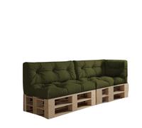 chilly pilley Coussin De Palette EU Imperméable Coussin De Jardin Imperméable Flocons De Mousse Plusieurs Tailles Et Couleurs (Set 5 ER. Vert Foncé)