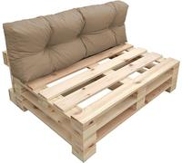 chilly pilley Coussin De Palette EU Imperméable Coussin De Jardin Imperméable Flocons De Mousse Plusieurs Tailles Et Couleurs (Coussin De Dos 120 x 40. Cappuccino)