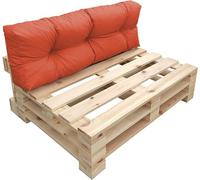 chilly pilley Coussin De Palette EU Imperméable Coussin De Jardin Imperméable Flocons De Mousse Plusieurs Tailles Et Couleurs (Coussin De Dos 120 x 40. Orange)