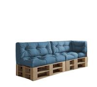 chilly pilley Coussin De Palette EU Imperméable Coussin De Jardin Imperméable Flocons De Mousse Plusieurs Tailles Et Couleurs (5er Set PastellBleu)