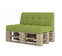 chilly pilley Coussin De Palette EU Matelassé Coussin De Jardin Plusieures Tailles Et Couleurs Intérieur Et Extérieur (Lime, 2er Set)