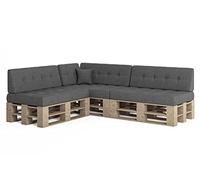 chilly pilley Coussin De Palette EU Matelassé Coussin De Jardin Plusieures Tailles Et Couleurs Intérieur Et Extérieur (Gris, 8er Set)