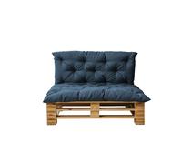chilly pilley® Coussin de Palette matelassé avec Rembourrage en Flocons de Mousse - Coussin d'assise et Dossier - intérieur et extérieur, Plusieurs Couleurs - Bleu