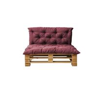 chilly pilley® Coussin de Palette matelassé avec Rembourrage en Flocons de Mousse - Coussin d'assise et Dossier - intérieur et extérieur, Plusieurs Couleurs - Violet