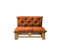 chilly pilley® Coussin de Palette matelassé avec Rembourrage en Flocons de Mousse - Coussin d'assise et Dossier - intérieur et extérieur, Plusieurs Couleurs - Orange
