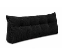 chilly pilley® Coussin De Soutien Coussin De Dossier en Velours Côtelé Coussin De Lecture Coussin De Lit Coussin Mural Coussin Compensé De Lit Plusieurs Couleurs 120x50x20 (Noir)