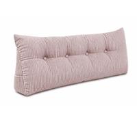 chilly pilley® Coussin De Soutien Coussin De Dossier en Velours Côtelé Coussin De Lecture Coussin De Lit Coussin Mural Coussin Compensé De Lit Plusieurs Couleurs 140 X 50 X 20 (Rose Clair)