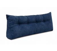 chilly pilley® Coussin De Soutien Coussin De Dossier en Velours Côtelé Coussin De Lecture Coussin De Lit Coussin Mural Coussin Compensé De Lit Plusieurs Couleurs 120 X 50 X 20 (Bleu Foncé)