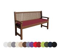 chilly pilley Coussin Impermeable De Banc Housse Amovible Lavable Zip avec Passants Coussin pour Banc De Jardin Terrasse (140x60x5, Rouge Foncé)