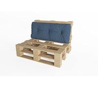 chilly pilley Coussin Palette EU Flocons De Mousse pour Jardin Canapé/Coussin Dossier Siège Latéral Set Plusieurs Couleurs et Tailles (De Dos 120 x 60 Bleu Foncé)