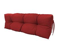 chilly pilley Coussin Palette EU Rembourrage Flocons Mousse Canapé De Palette Dossier Matelassé Coussin De Siège Amovible Ensemble De Coussins Latéraux (Coussin De Dos 120x50x15, Rouge Foncé)