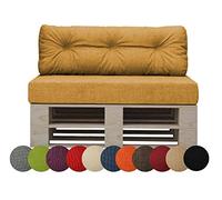 chilly pilley Coussin Palette EU Rembourrage Flocons Mousse Canapé De Palette Dossier Matelassé Coussin De Siège Amovible Ensemble De Coussins Latéraux (2er Set, Chameau)