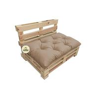 chilly pilley Coussin Palette EU résistant aux UV Flocons De Mousse pour Jardin Canapé/Coussin Dossier Siège Latéral Set Plusieurs Couleurs et Tailles 120x80x12 Caramel