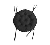 chilly pilley Coussin Rond Impermeable pour Papasan Fauteuil en Rougein Coussin De Fauteuil Jardin Coussin De Siège Matelassé avec Boucles (130cm, Noir)