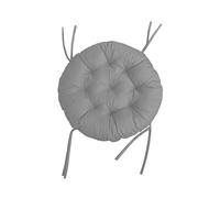 chilly pilley Coussin Rond Impermeable pour Papasan Fauteuil en Rougein Coussin De Fauteuil Jardin Coussin De Siège Matelassé avec Boucles (60cm, Gris)