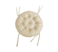 chilly pilley Coussin Rond Impermeable pour Papasan Fauteuil en Rougein Coussin De Fauteuil Jardin Coussin De Siège Matelassé avec Boucles (60cm, Crème)