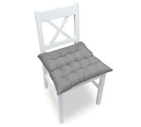 chilly pilley Coussins De Chaise Lot De 4 Coussins Matelassés Élégants pour Cuisine Et Jardin Plusieures Couleurs (Argent)