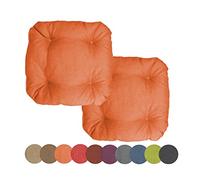chilly pilley Coussins De Chaise Set De 4 Coussins Matelassés Coussins Décoratifs Cuisnie Et Jardin Pliusieures Tailles Et Couleurs (2X Oreiller 40x40. Orange)