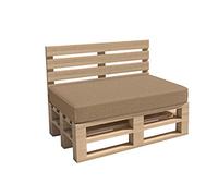 chilly pilley Coussins de jardin pour palette - Pour l'intérieur et l'extérieur - Lavables - Amovibles - Coussins d'assise et de dossier (coussin d'assise 120 x 60 x 15 cm, cappuccino)
