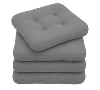 chilly pilley Coussins Impermeable De Chaise Set De 4 Coussins Matelassés Coussins Décoratifs Cuisnie Et Jardin Pliusieures Tailles Et Couleurs (Gris, 50 x 50 cm 4er Set)