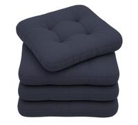 chilly pilley Coussins Impermeable De Chaise Set De 4 Coussins Matelassés Coussins Décoratifs Cuisnie Et Jardin Pliusieures Tailles Et Couleurs (Bleu Foncé, 50 x 50 cm 4er Set)