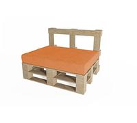 chilly pilley Coussins Palette Euro Coussins De Jardin Lavables Housse Amovible avec Fermeture Plusieurs Couleurs Et Tailles (Coussin D'assise120x60x15 Orange)