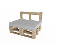 chilly pilley Coussins Palette Euro Coussins De Jardin Lavables Housse Amovible avec Fermeture Plusieurs Couleurs Et Tailles (Coussin D'assise120x60x15 Argent)
